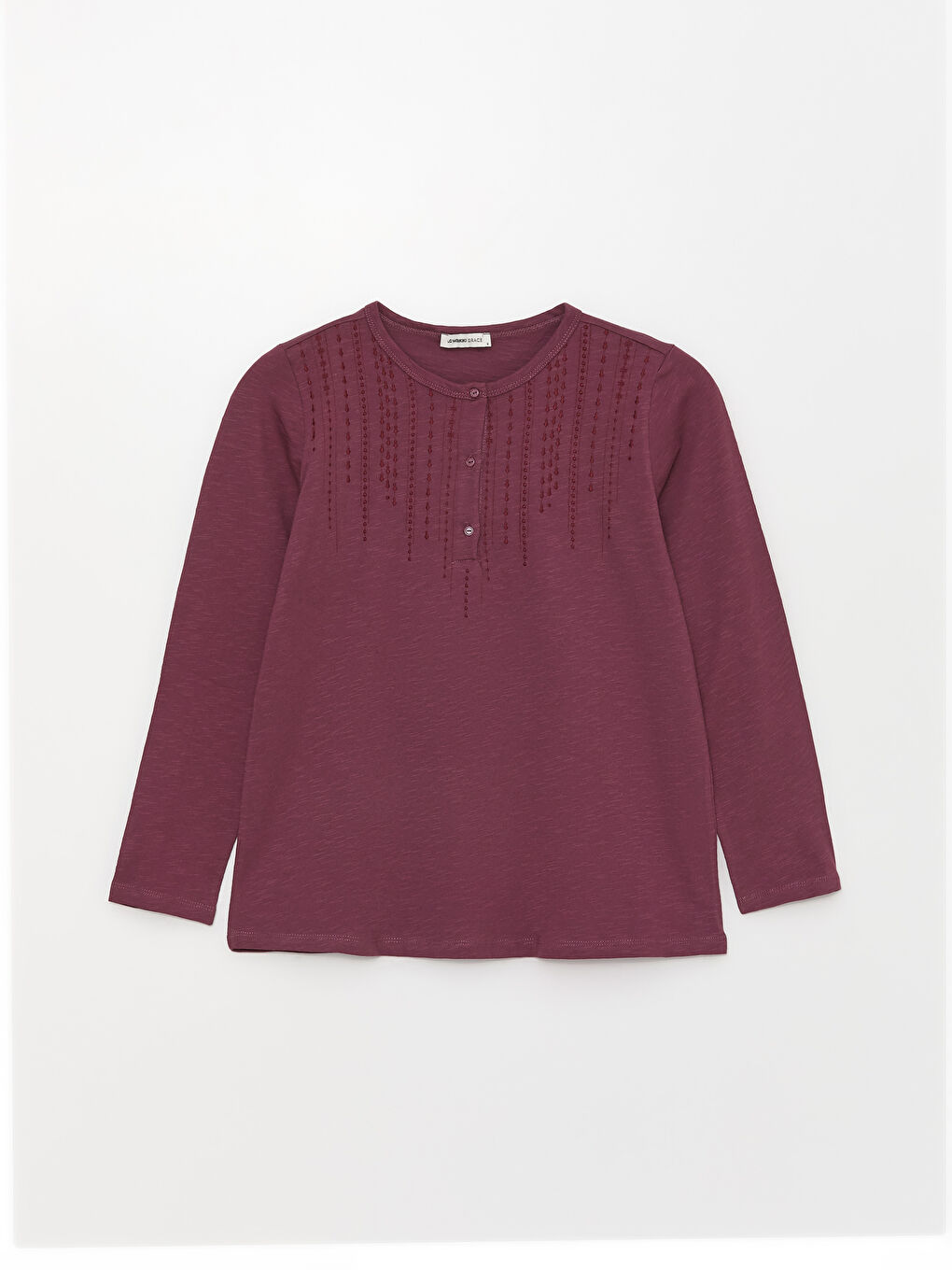 Mürdüm Kadın Bisiklet Yaka Nakışlı Uzun Kollu Bluz-4