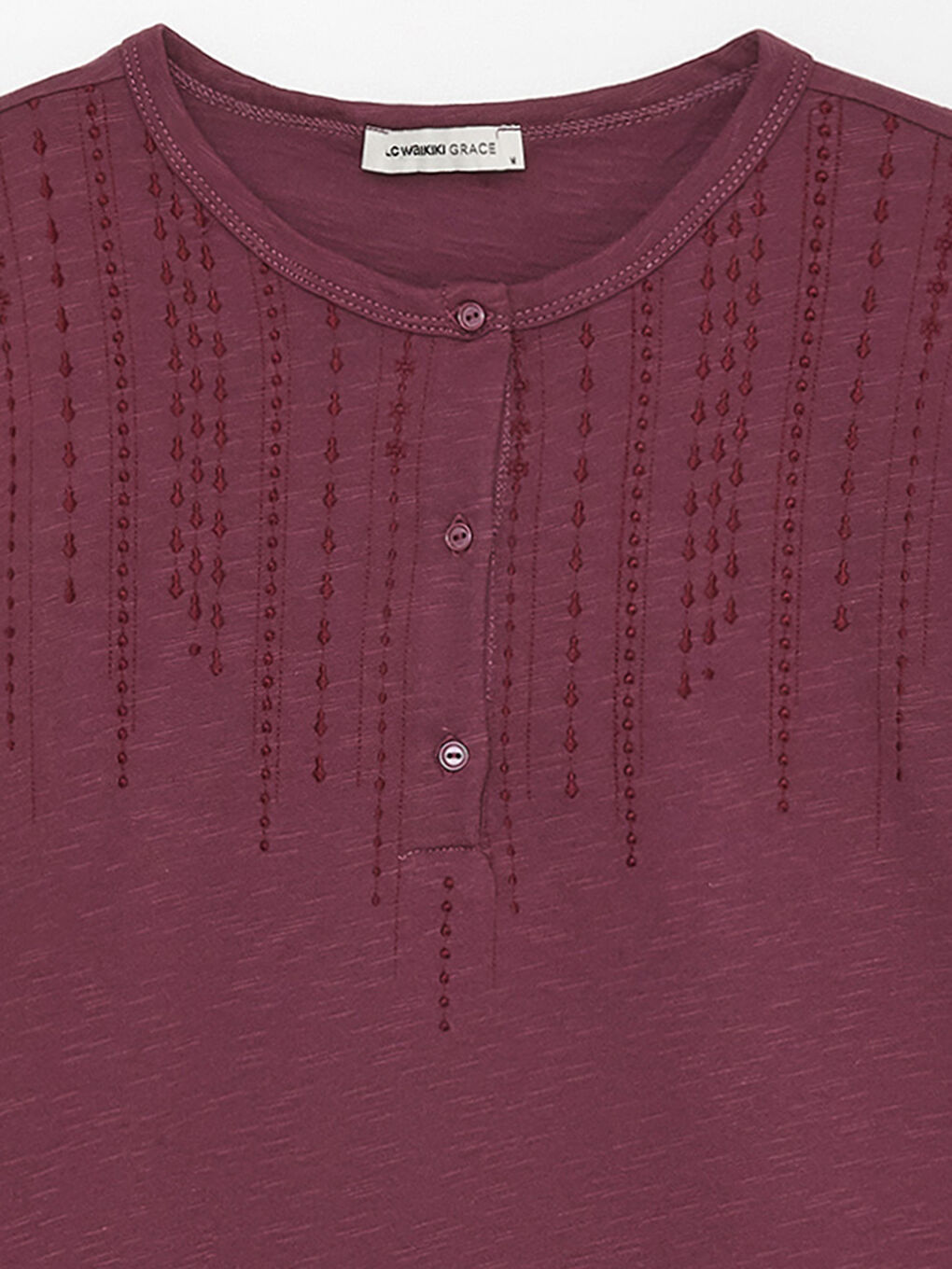 Mürdüm Kadın Bisiklet Yaka Nakışlı Uzun Kollu Bluz-6