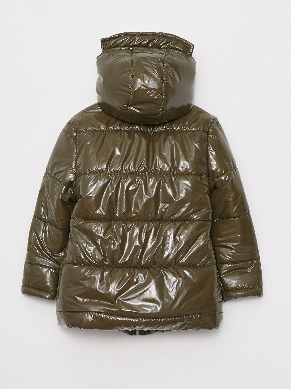 Haki Kapüşonlu Uzun Kollu Erkek Bebek Mont-1