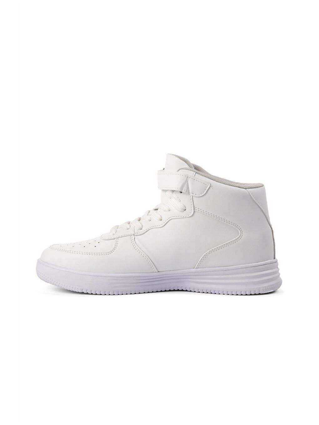 Beyaz Cırt Cırtlı Bilek Boy Erkek Aktif Spor Ayakkabı-1