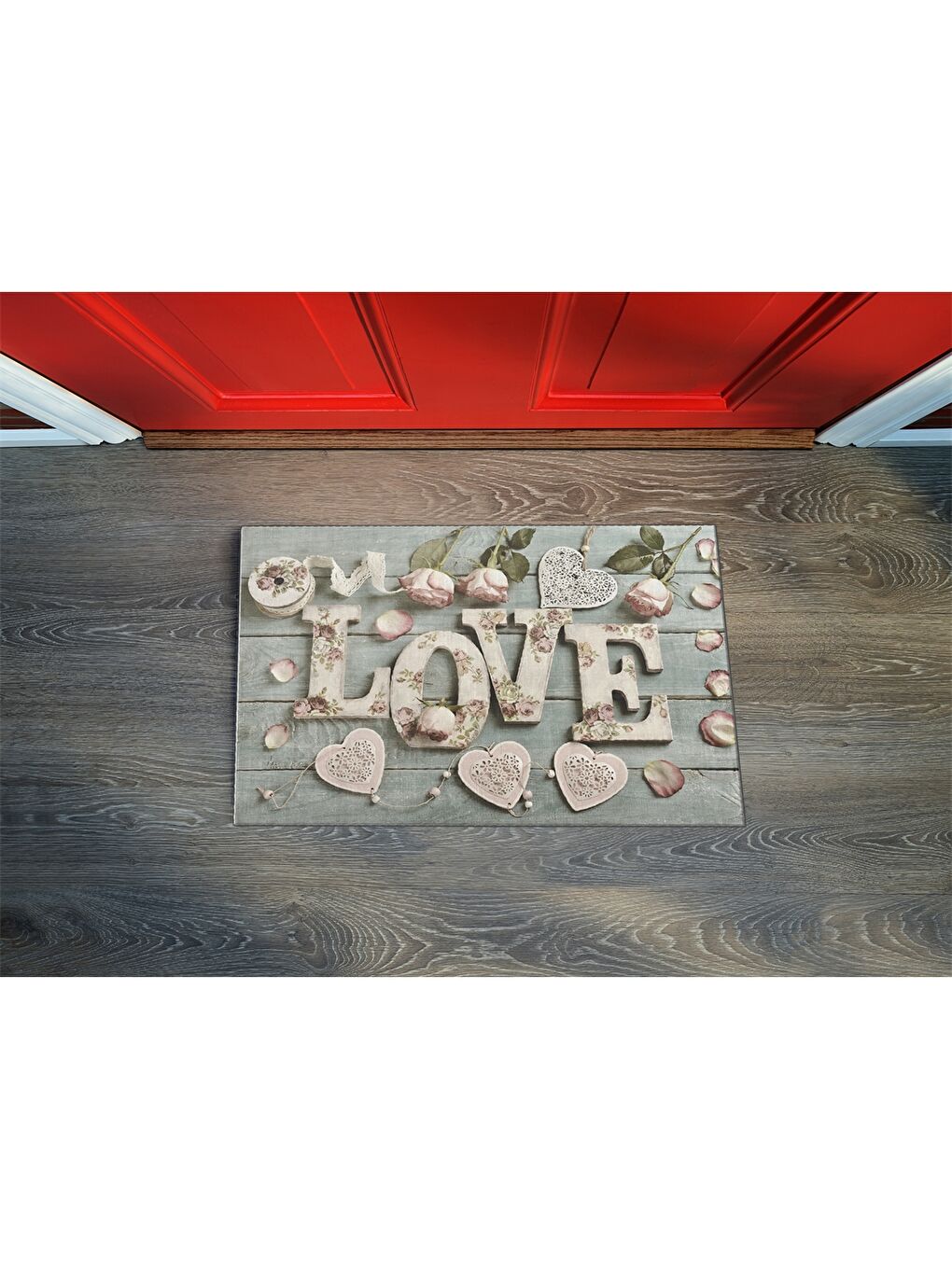 Karışık Baskılı Kapı Önü Paspası-1