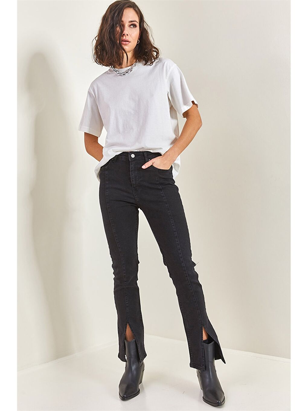 Siyah Likralı Kadın Pantolon