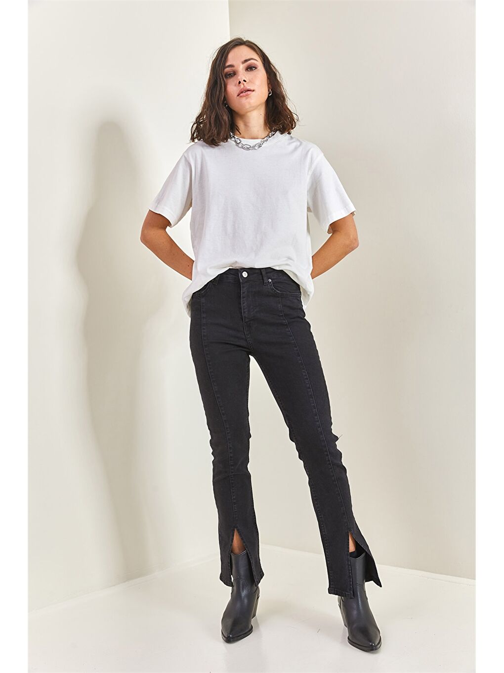 Siyah Likralı Kadın Pantolon-1