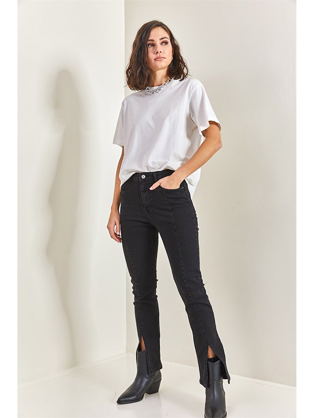 Siyah Likralı Kadın Pantolon-3