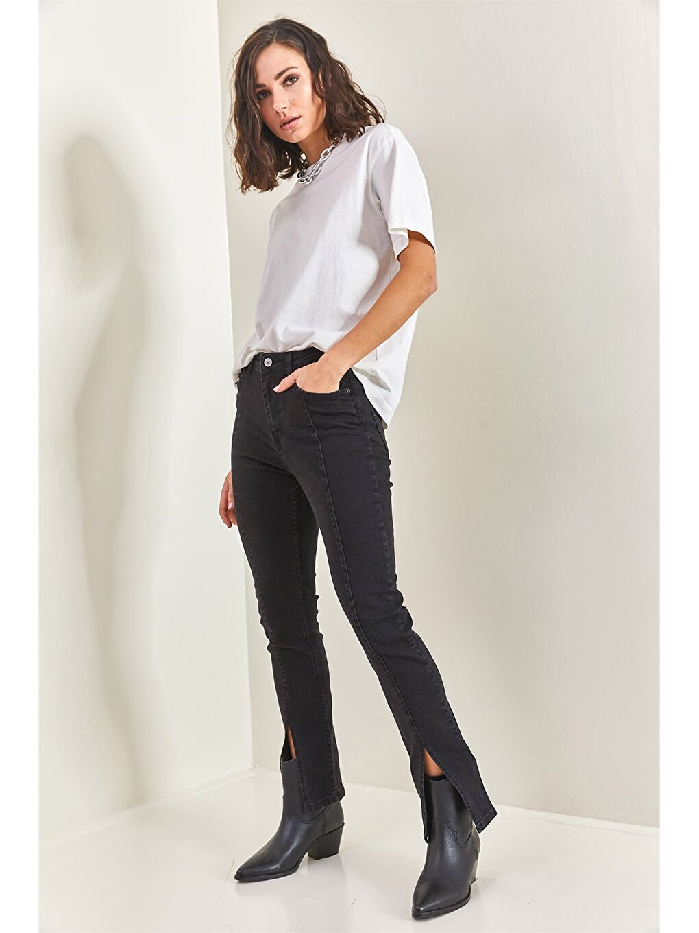 Siyah Likralı Kadın Pantolon-5