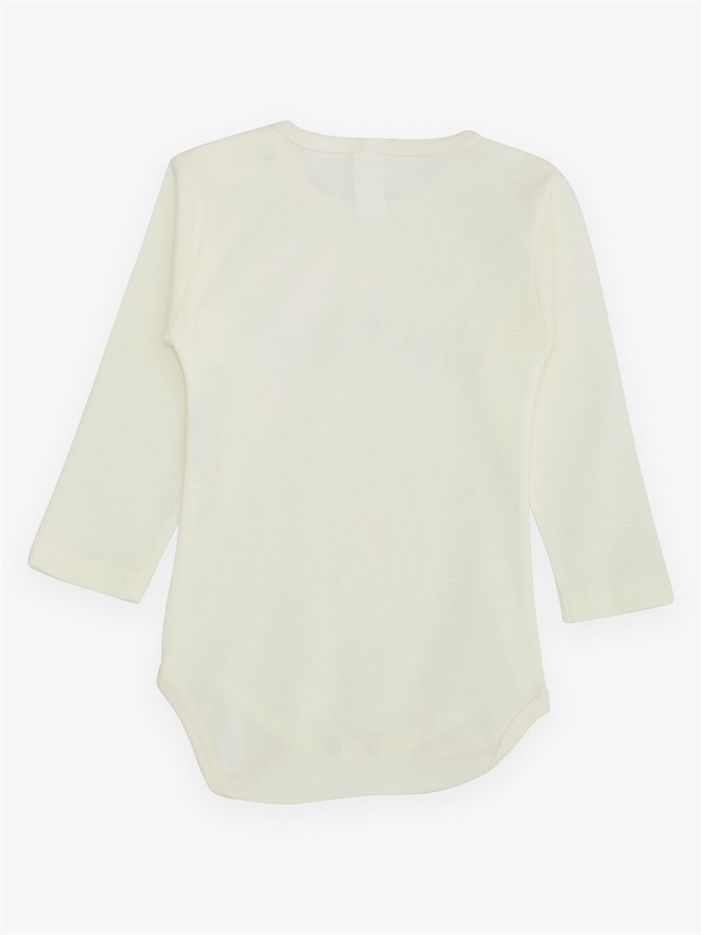 Ekru Bisiklet Yaka Uzun Kollu Baskılı Erkek Bebek Çıtçıtlı Body-1