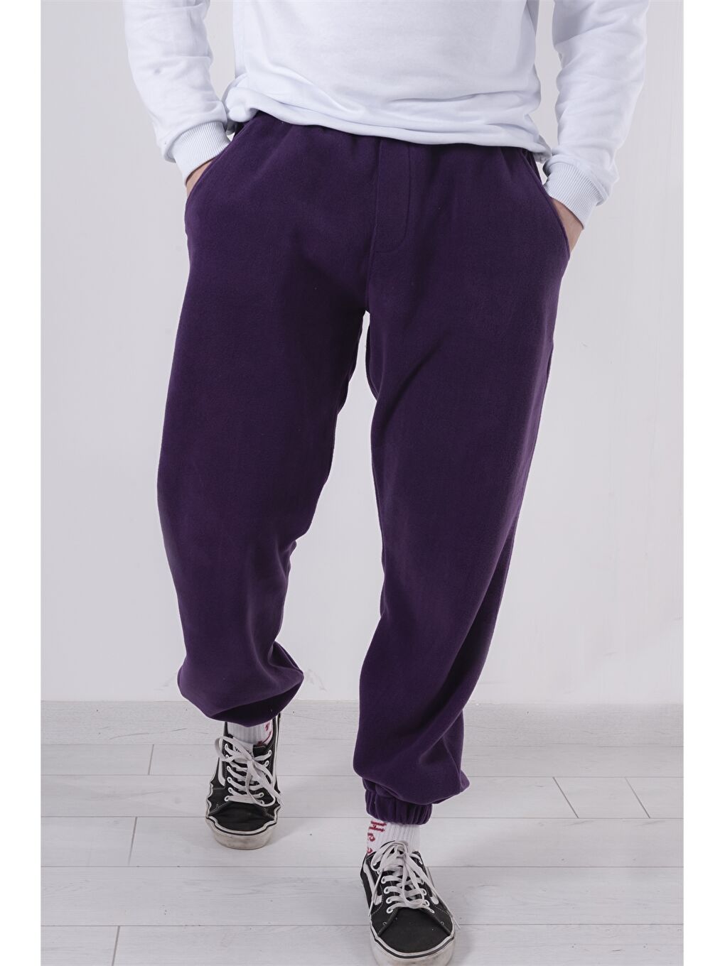 Mor Unisex Polar Eşofman Altı-1