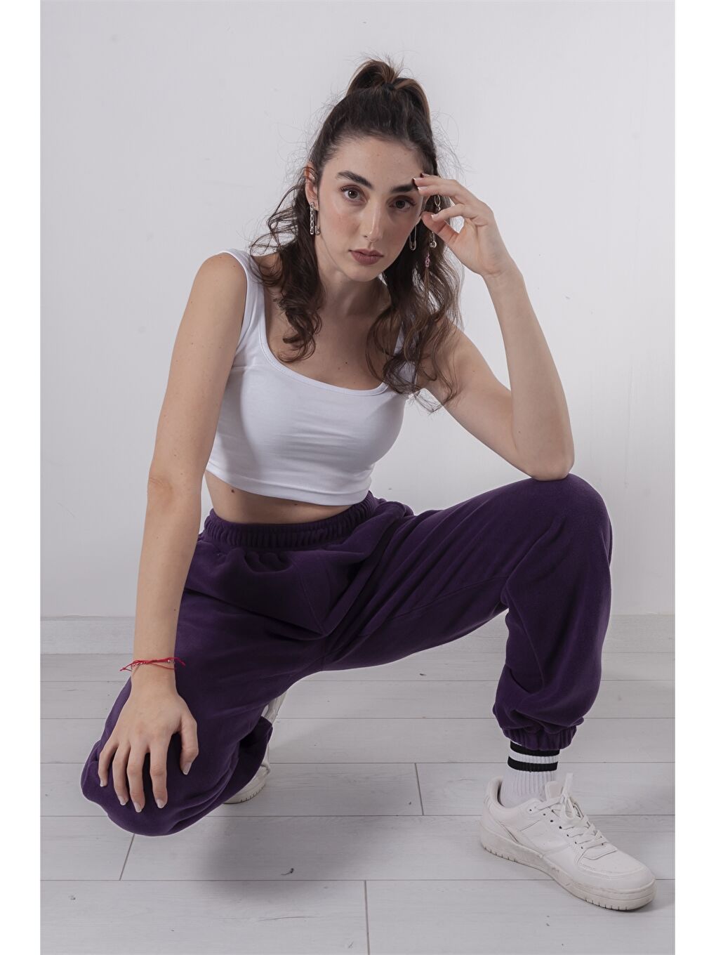 Mor Unisex Polar Eşofman Altı-4