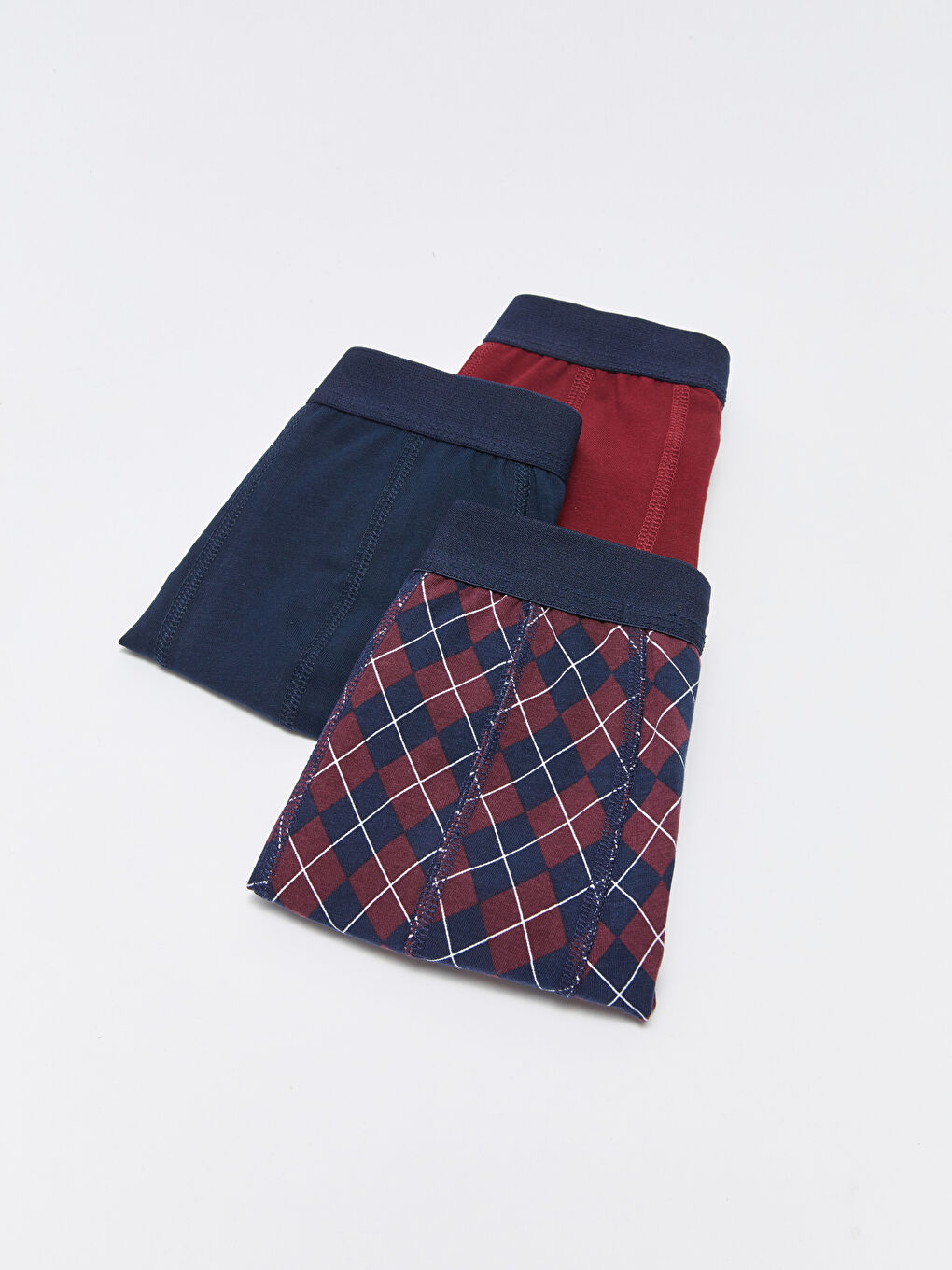 Lacivert Standart Kalıp Pamuklu Esnek Erkek Boxer 3'lü-1