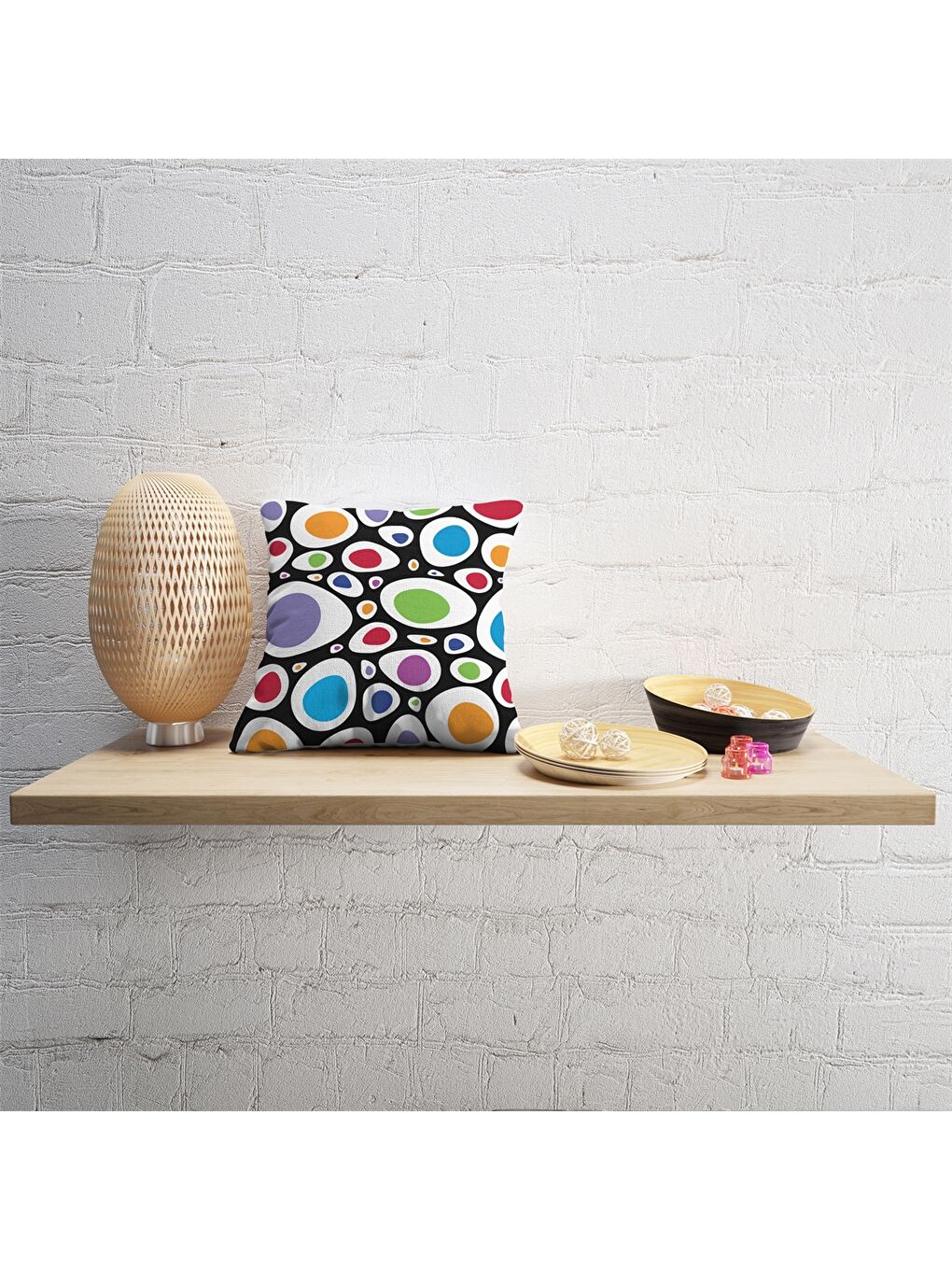 Karışık Baskılı Kırlent Kılıfı 40x40 cm-1