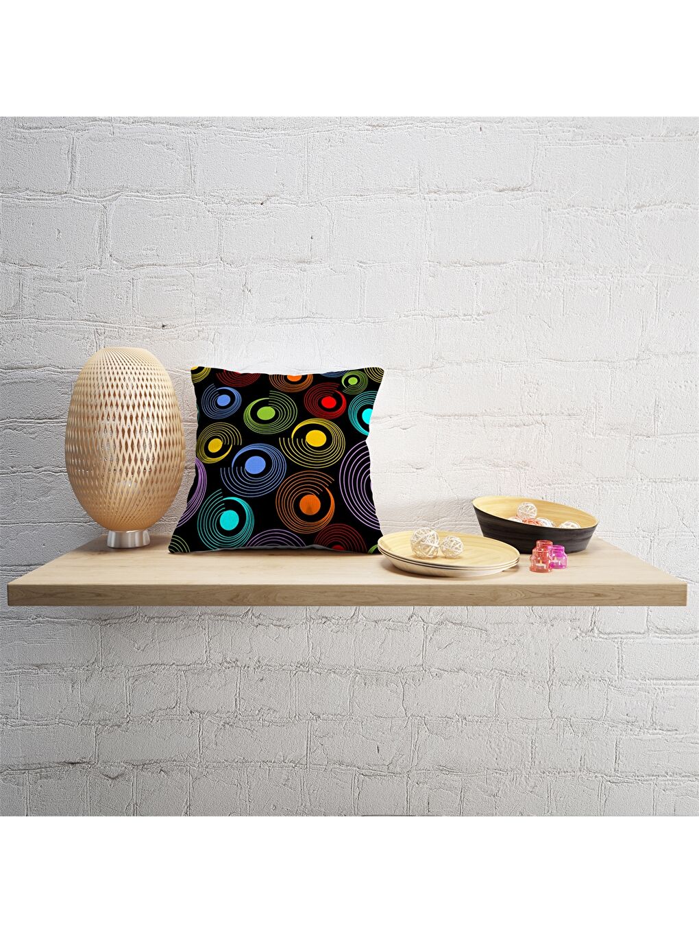 Karışık Baskılı Kırlent Kılıfı 40x40 cm-1