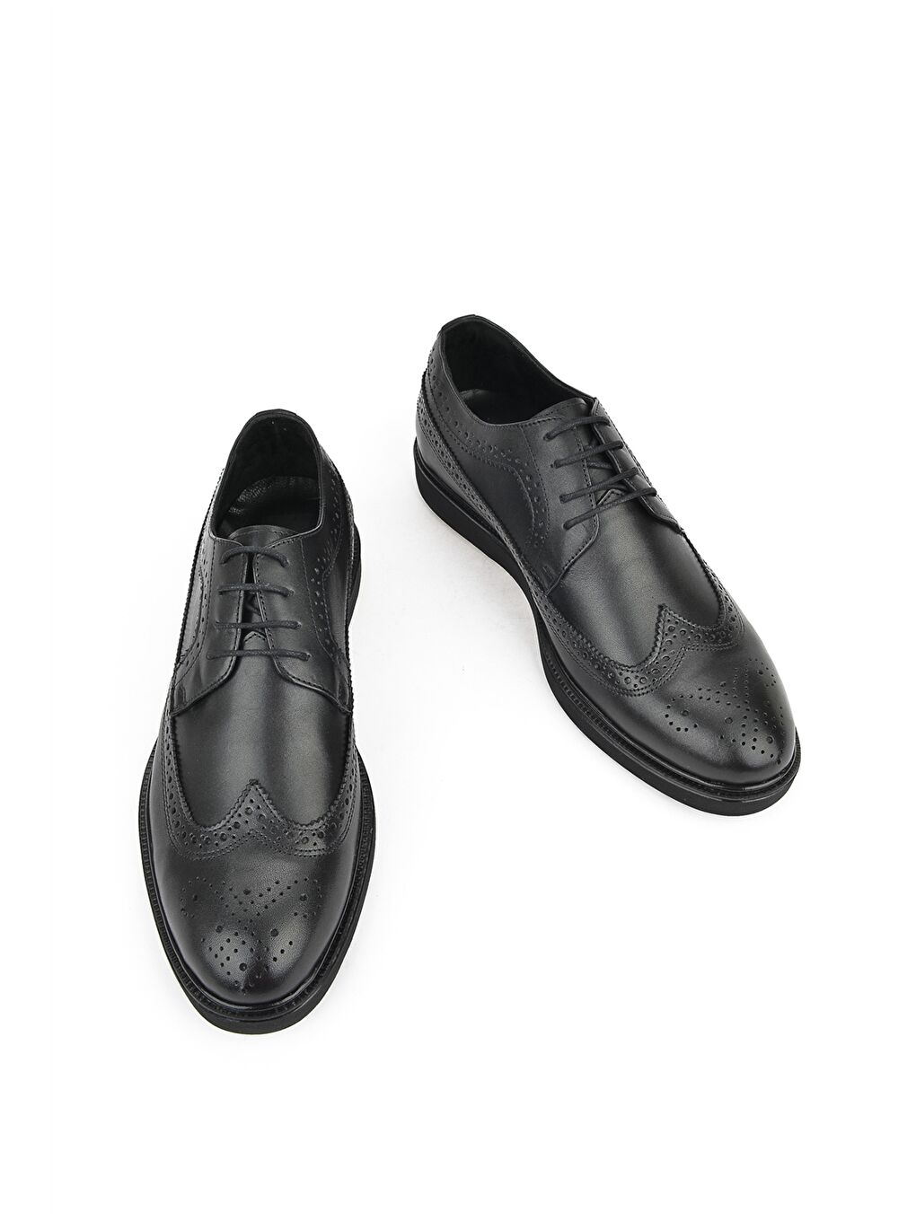 Siyah Hakiki Deri Bağcıklı Erkek Klasik Ayakkabı-4