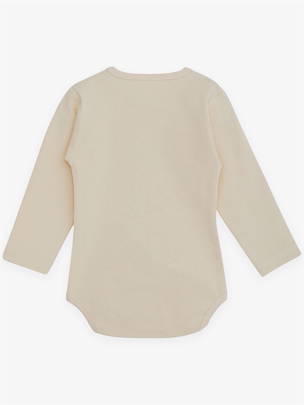 Ekru Bisiklet Yaka Uzun Kollu Baskılı Erkek Bebek Çıtçıtlı Body-1