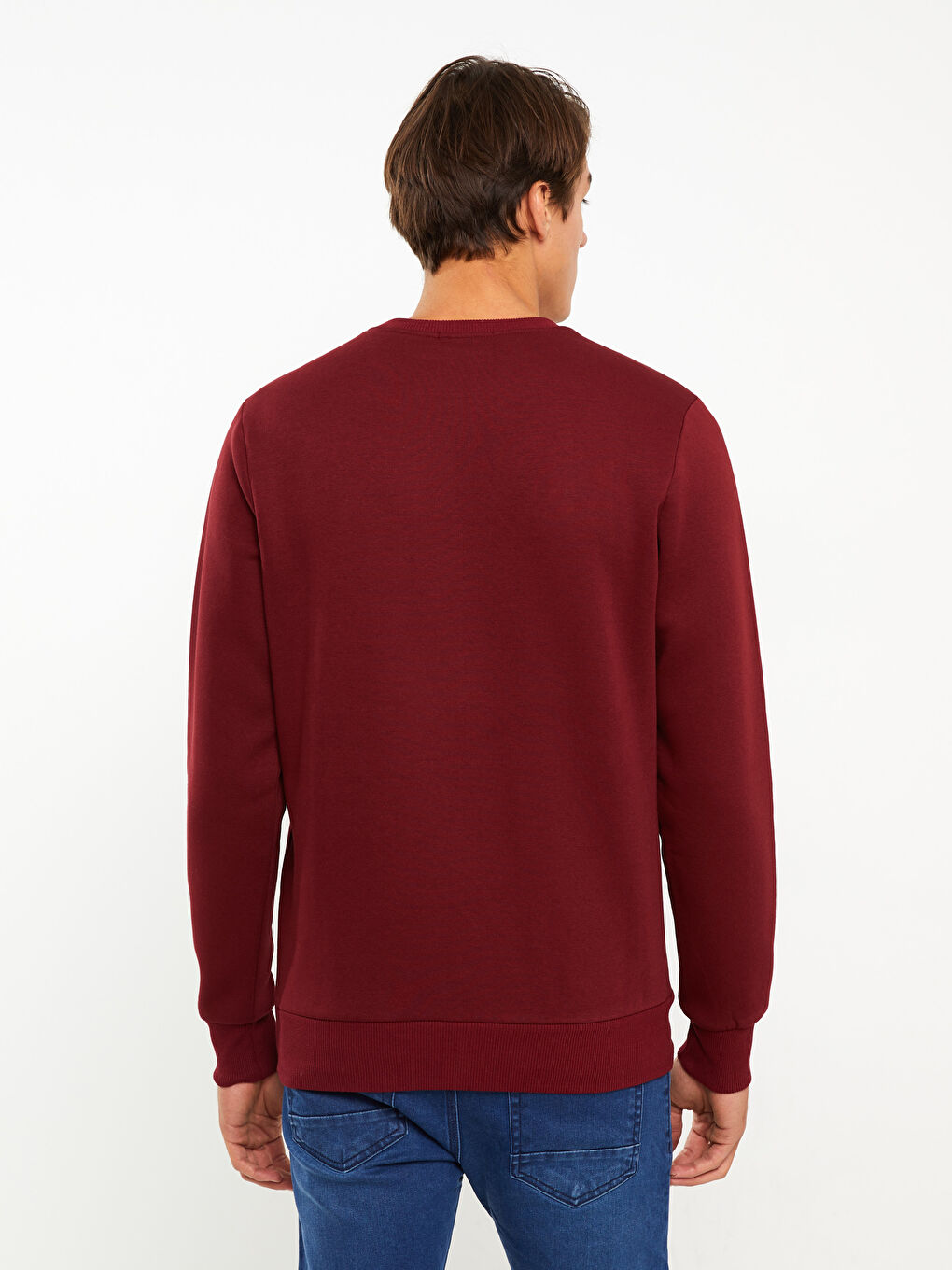 DYNAMO Bordo Bisiklet Yaka Uzun Kollu Baskılı Erkek Sweatshirt - 4