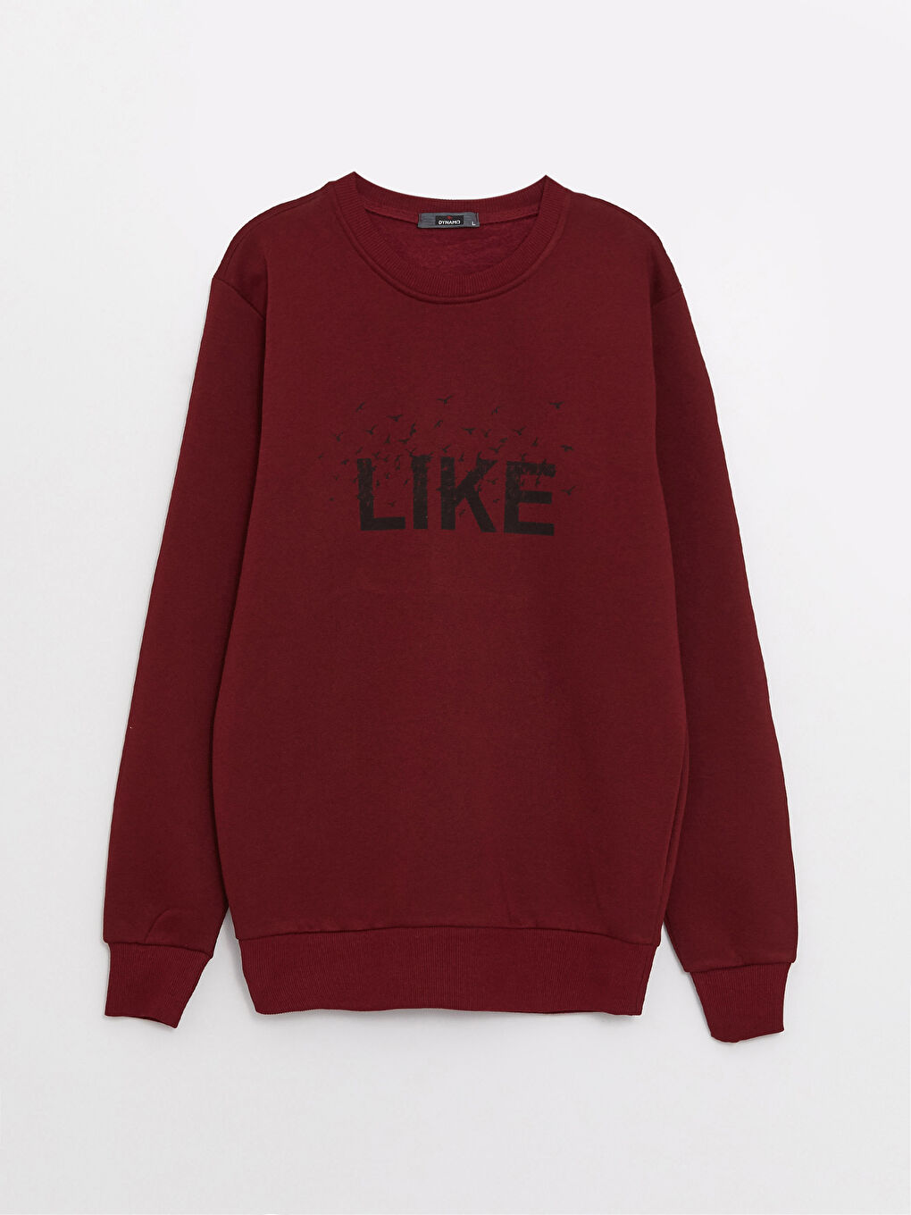 DYNAMO Bordo Bisiklet Yaka Uzun Kollu Baskılı Erkek Sweatshirt - 5