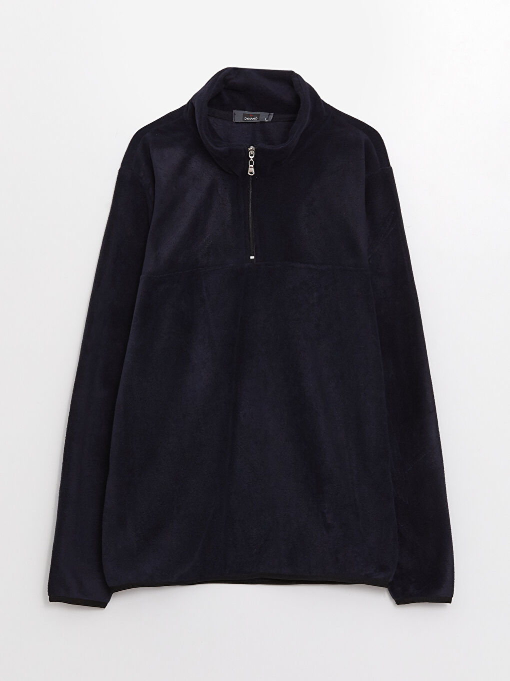 Lacivert Dik Yaka Uzun Kollu Polar Erkek Sweatshirt-5