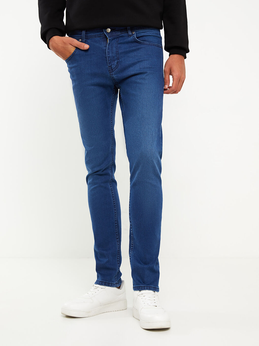 Mavi Rahat Kalıp Erkek Jean Pantolon-2