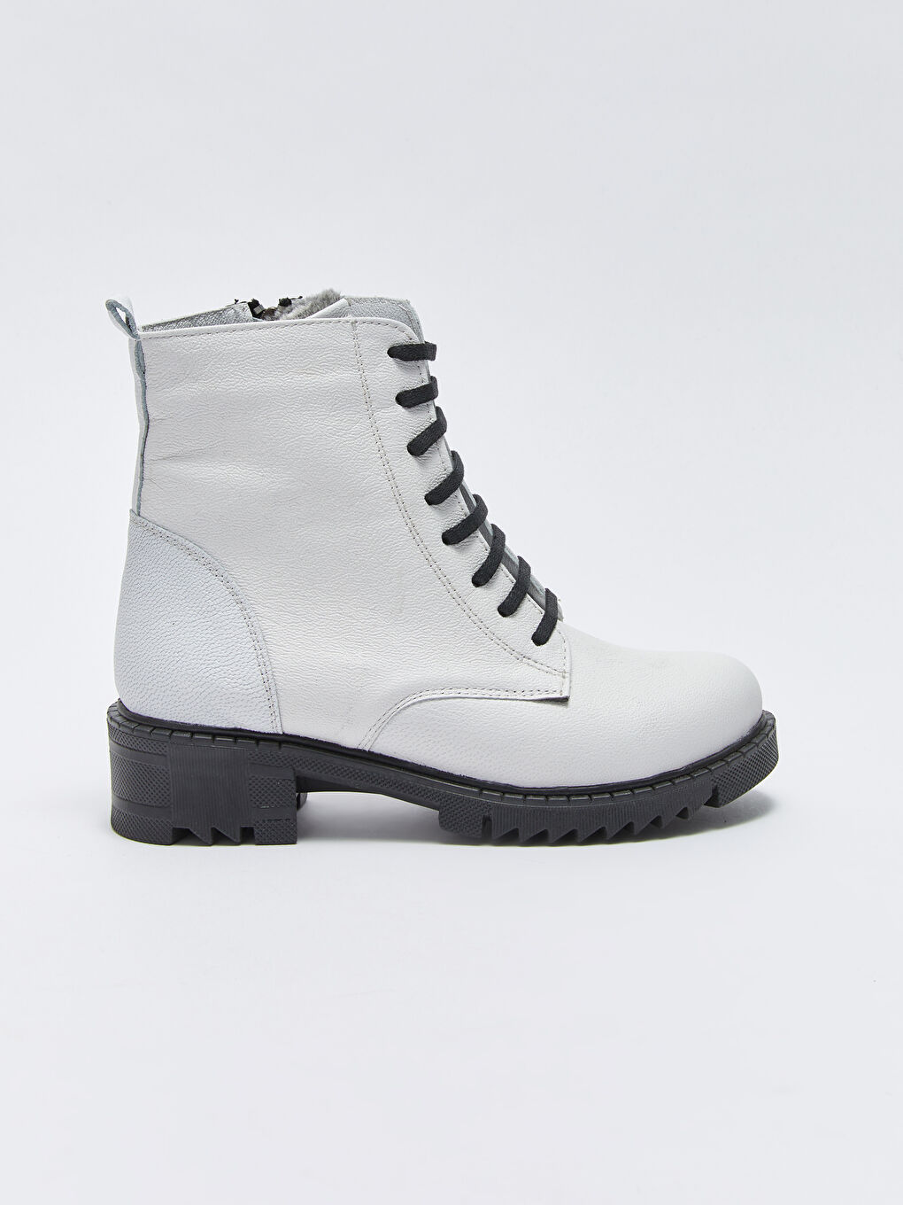 Beyaz Hakiki Deri Kadın Bot-1