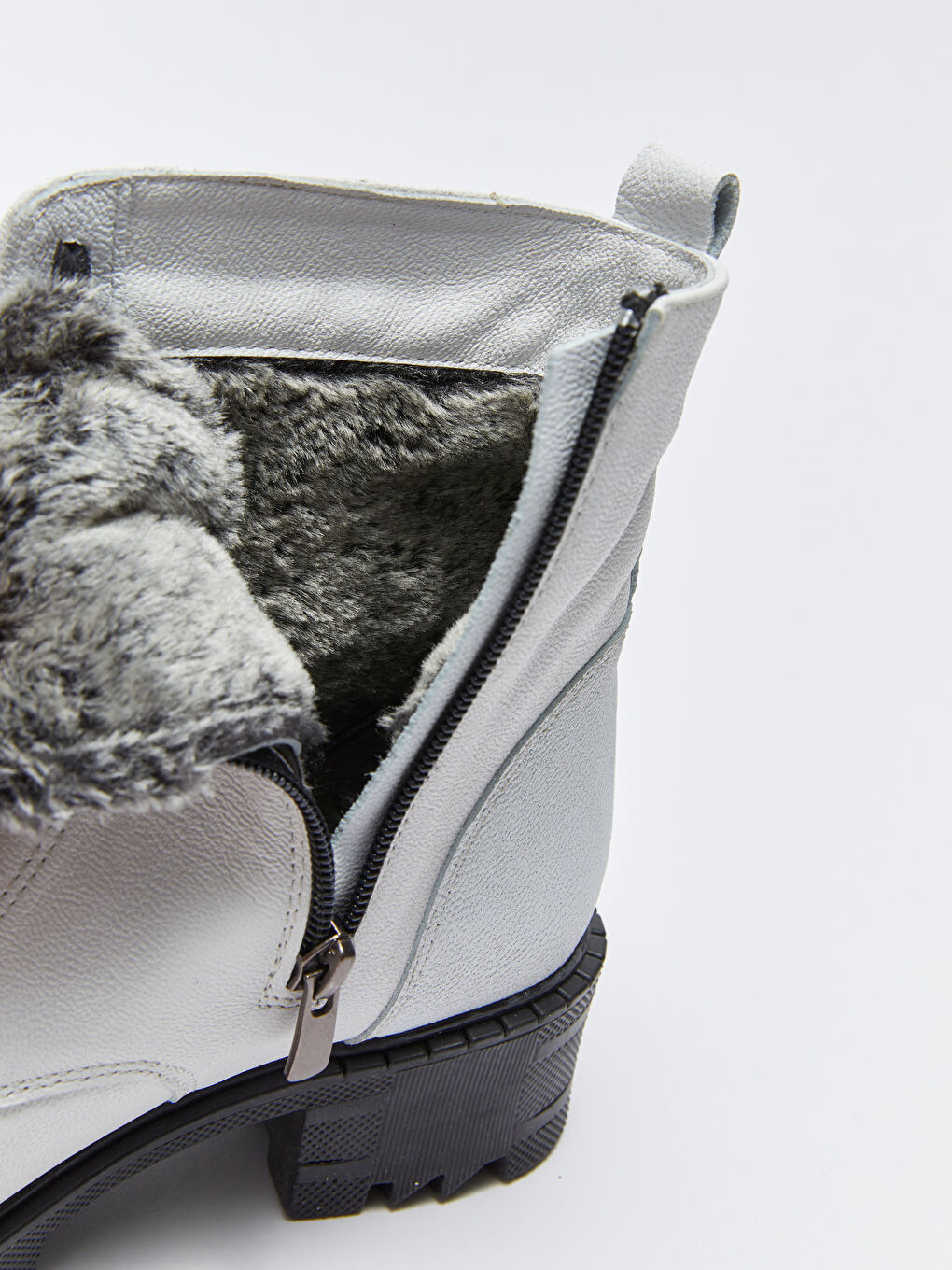 Beyaz Hakiki Deri Kadın Bot-6