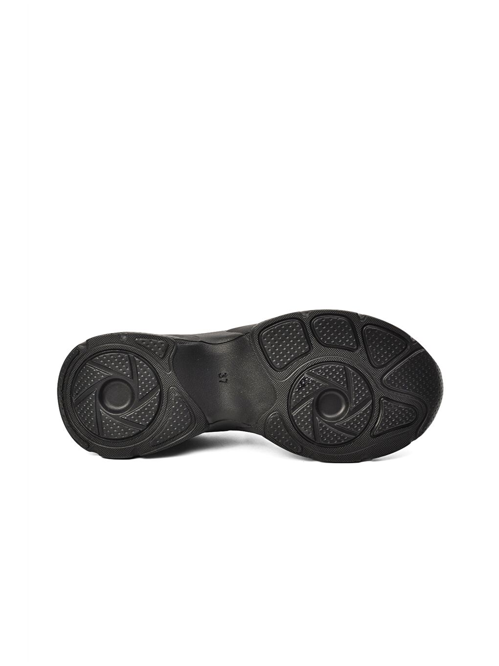 Siyah Bağcıklı Kalın Taban Kadın Aktif Spor Ayakkabı-4