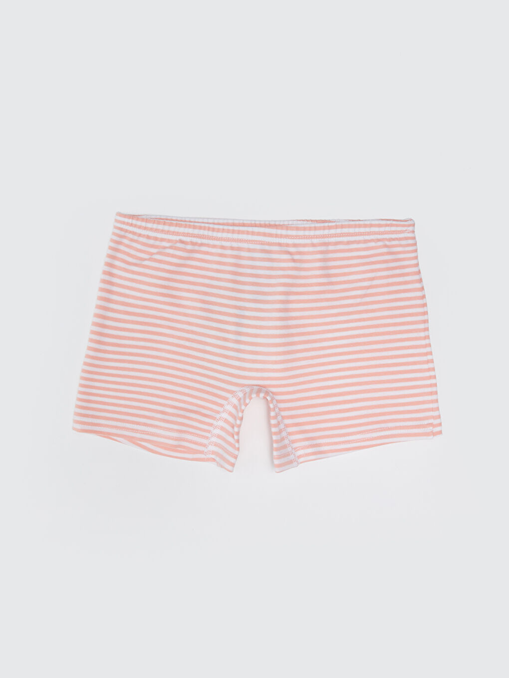 Ekru Çizgili Kız Çocuk Boxer