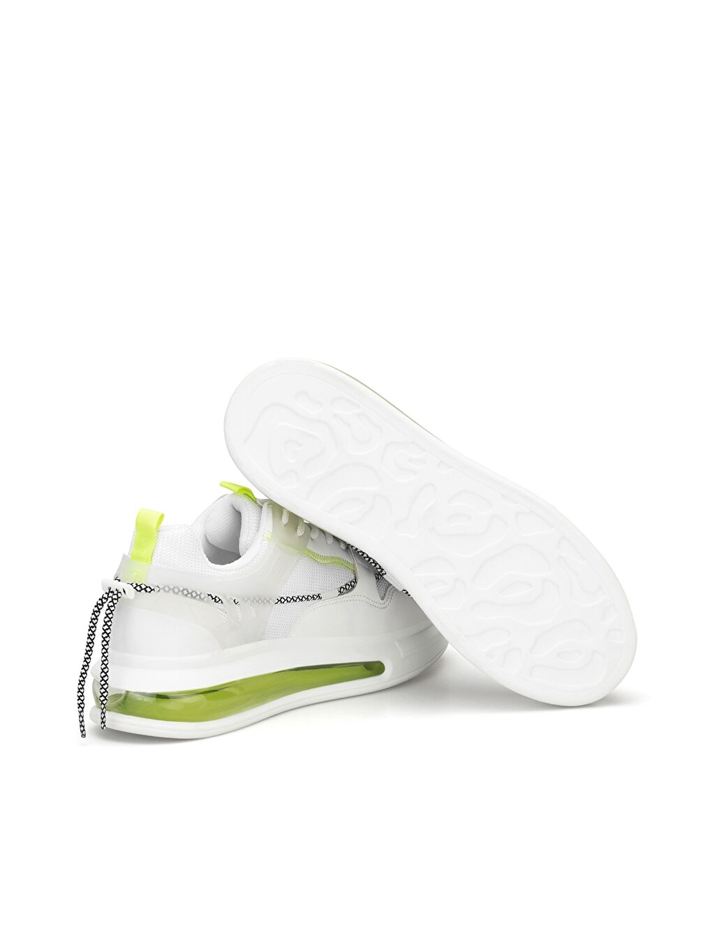 Beyaz Bağcıklı Kalın Taban Erkek Spor Ayakkabı-3