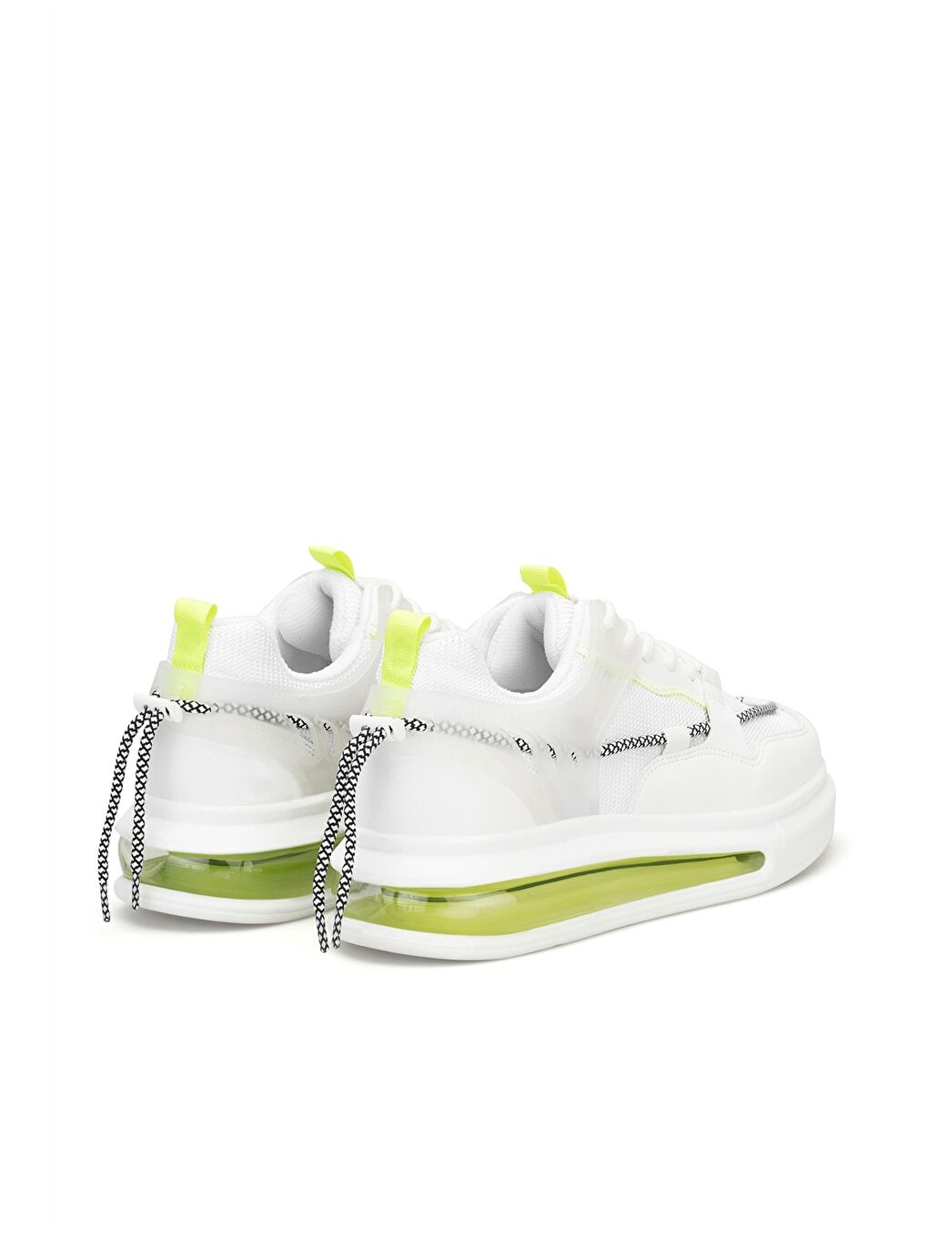 Beyaz Bağcıklı Kalın Taban Erkek Spor Ayakkabı-4