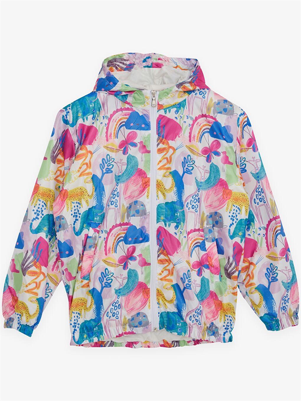 Mavi Kapüşonlu Kız Çocuk Yağmurluk