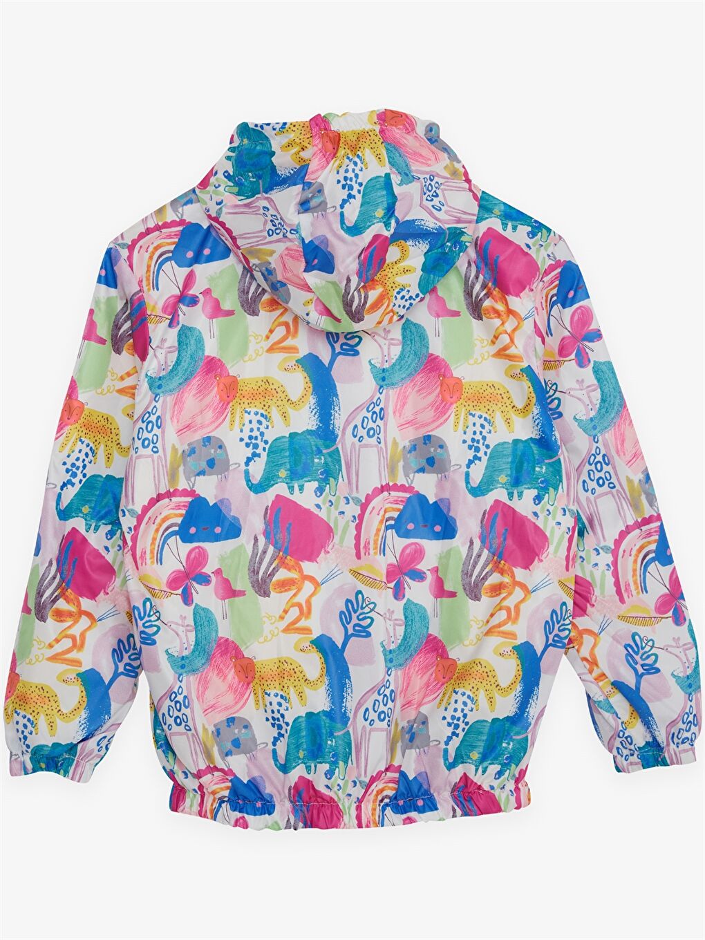 Mavi Kapüşonlu Kız Çocuk Yağmurluk-2