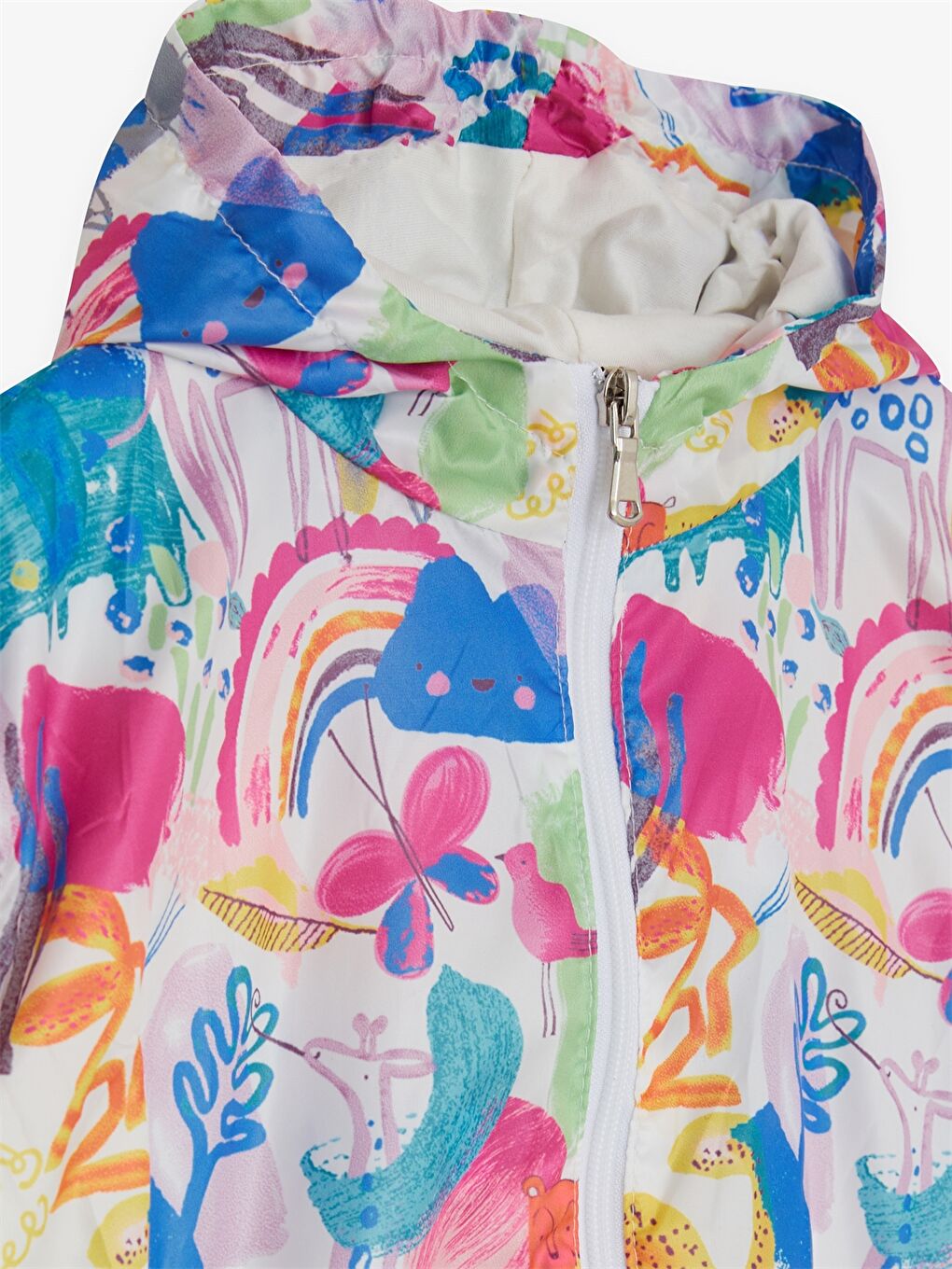 Mavi Kapüşonlu Kız Çocuk Yağmurluk-3