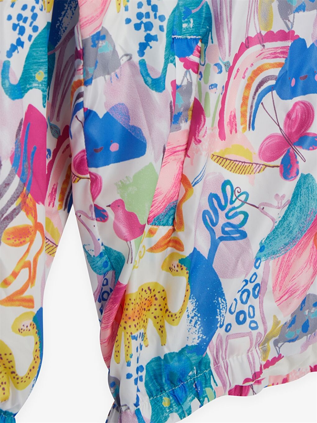 Mavi Kapüşonlu Kız Çocuk Yağmurluk-4