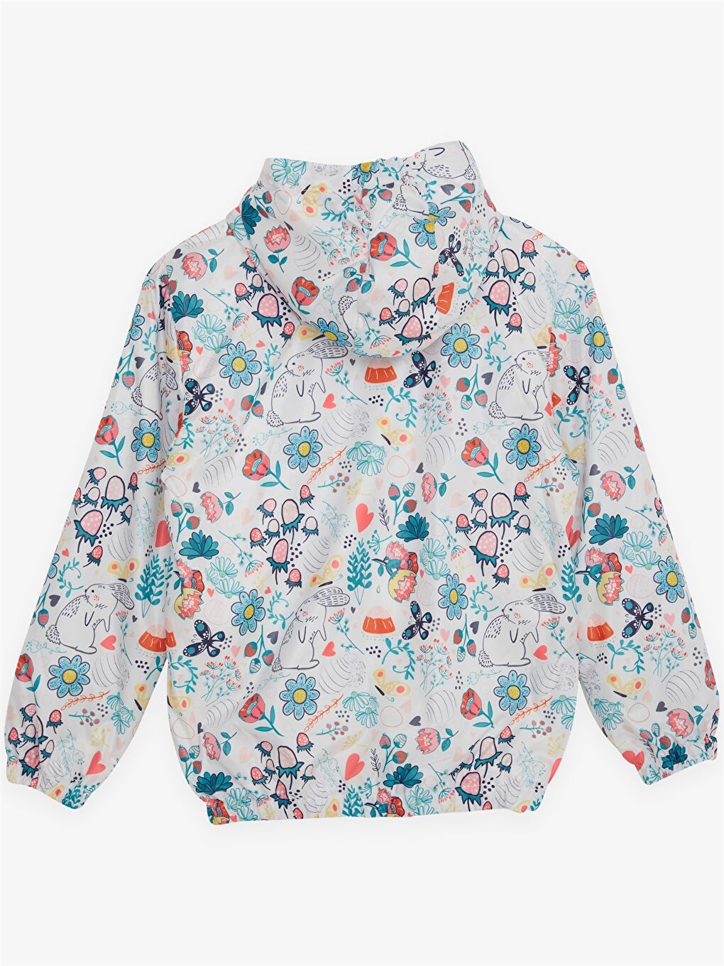 Beyaz Kapüşonlu Kız Çocuk Yağmurluk-2