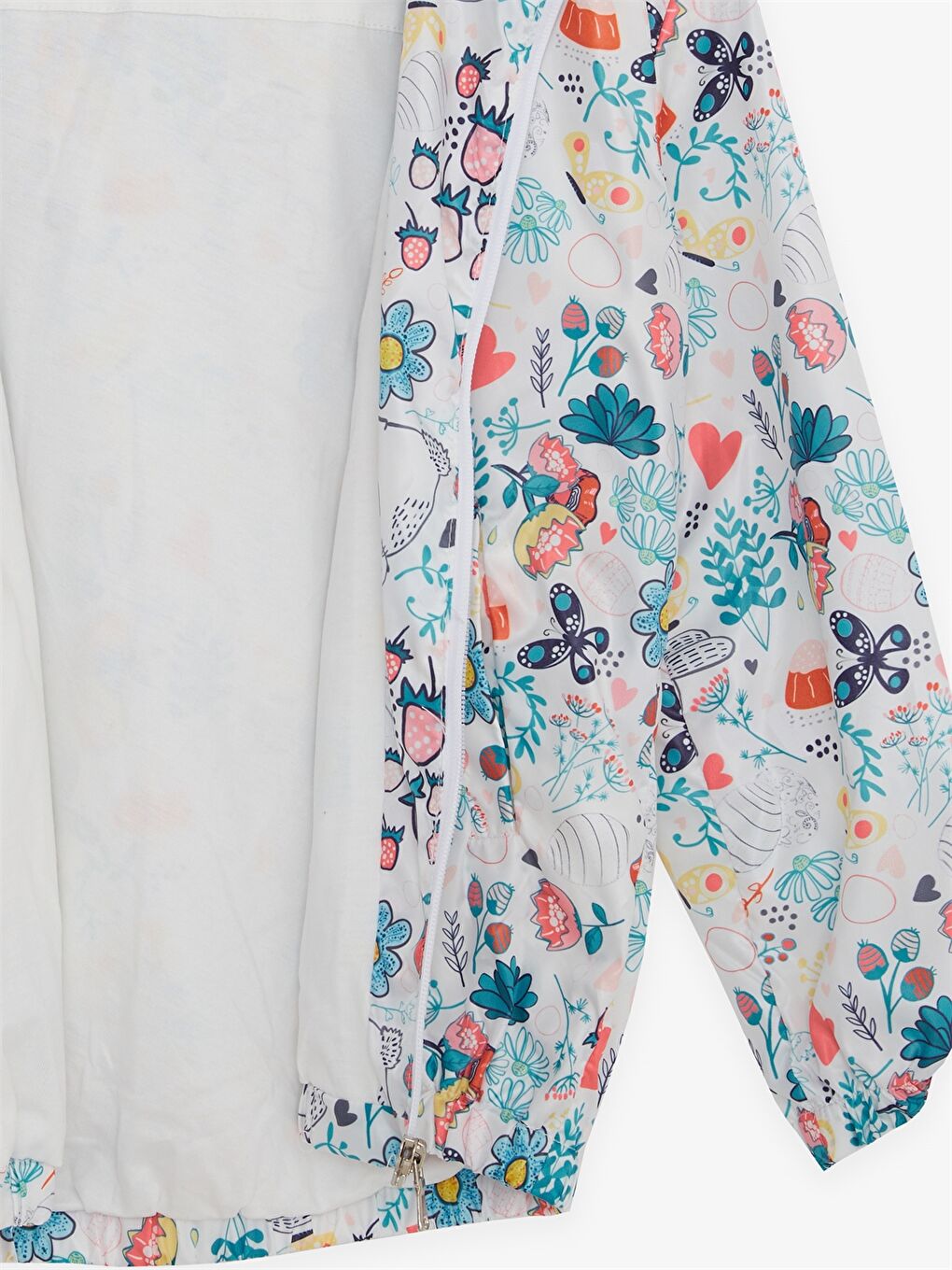 Beyaz Kapüşonlu Kız Çocuk Yağmurluk-4