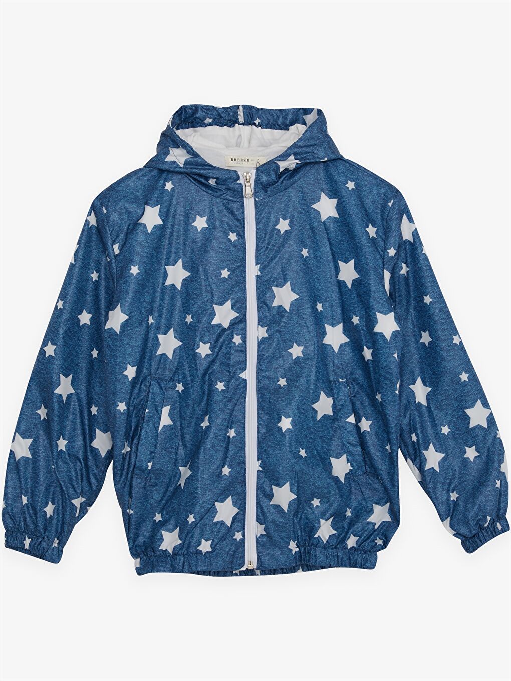 Mavi Kapüşonlu Erkek Çocuk Yağmurluk
