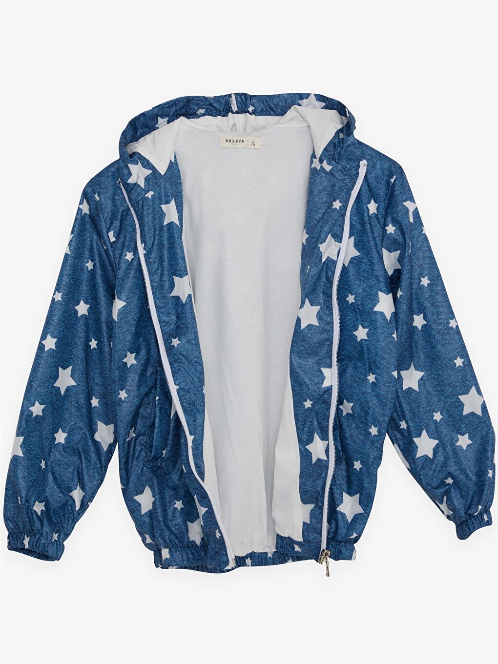 Mavi Kapüşonlu Erkek Çocuk Yağmurluk-1