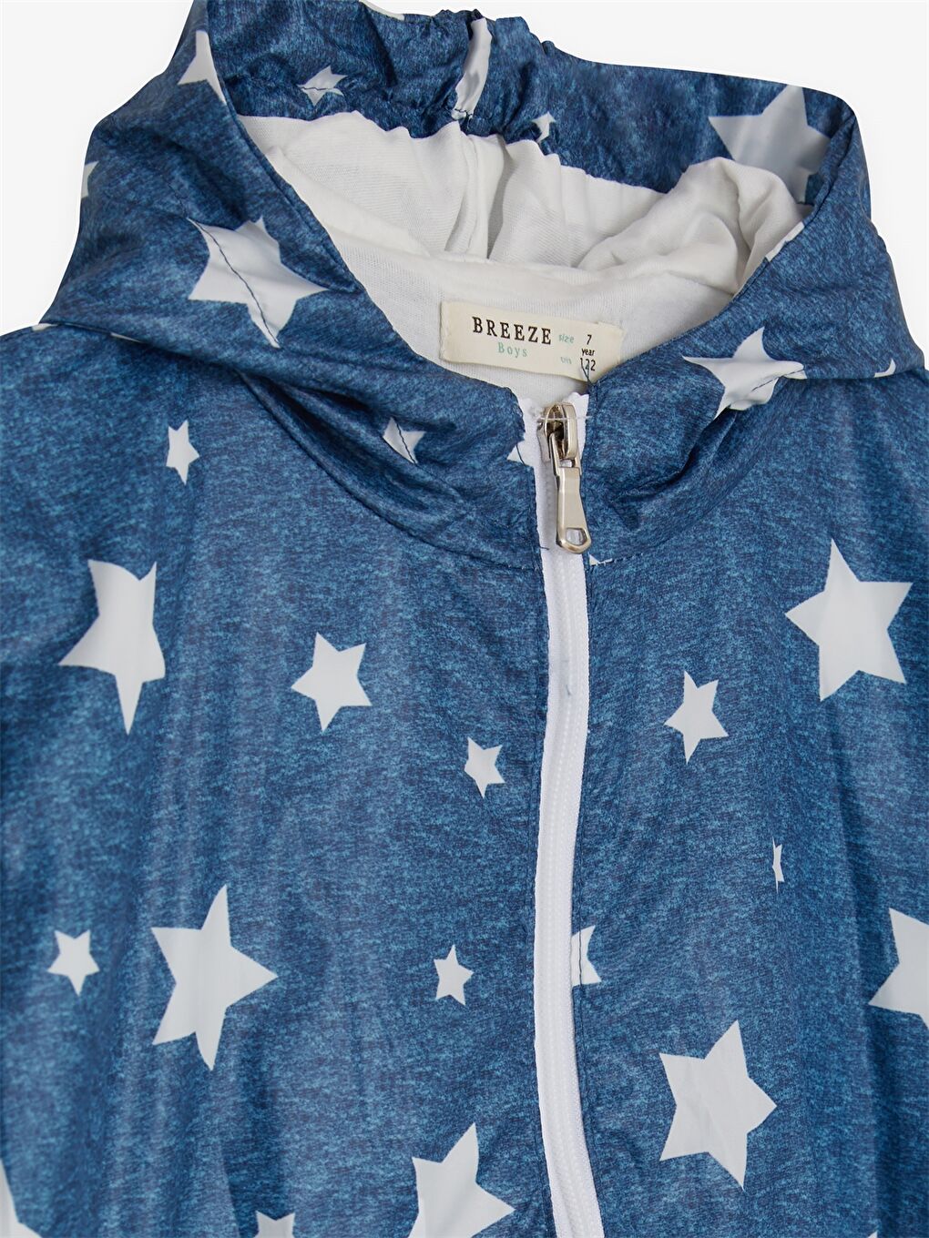 Mavi Kapüşonlu Erkek Çocuk Yağmurluk-3