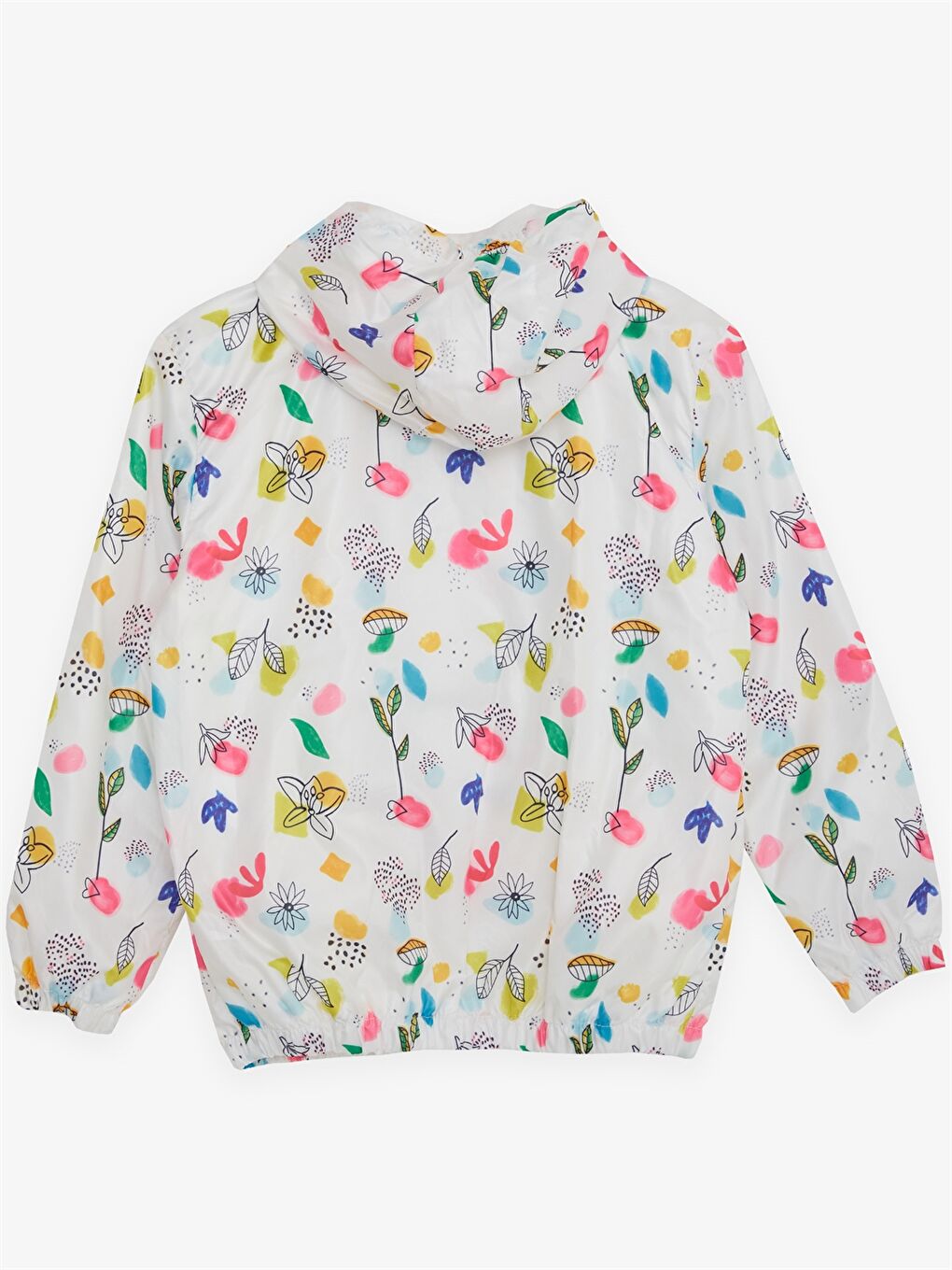 Beyaz Kapüşonlu Kız Çocuk Yağmurluk-2