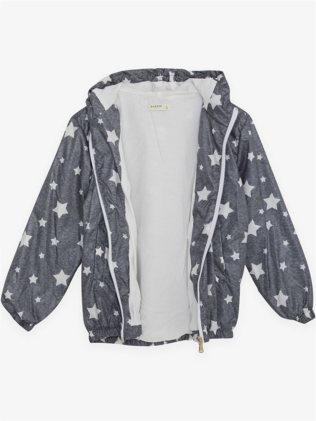 Gri Kapüşonlu Erkek Çocuk Yağmurluk-1
