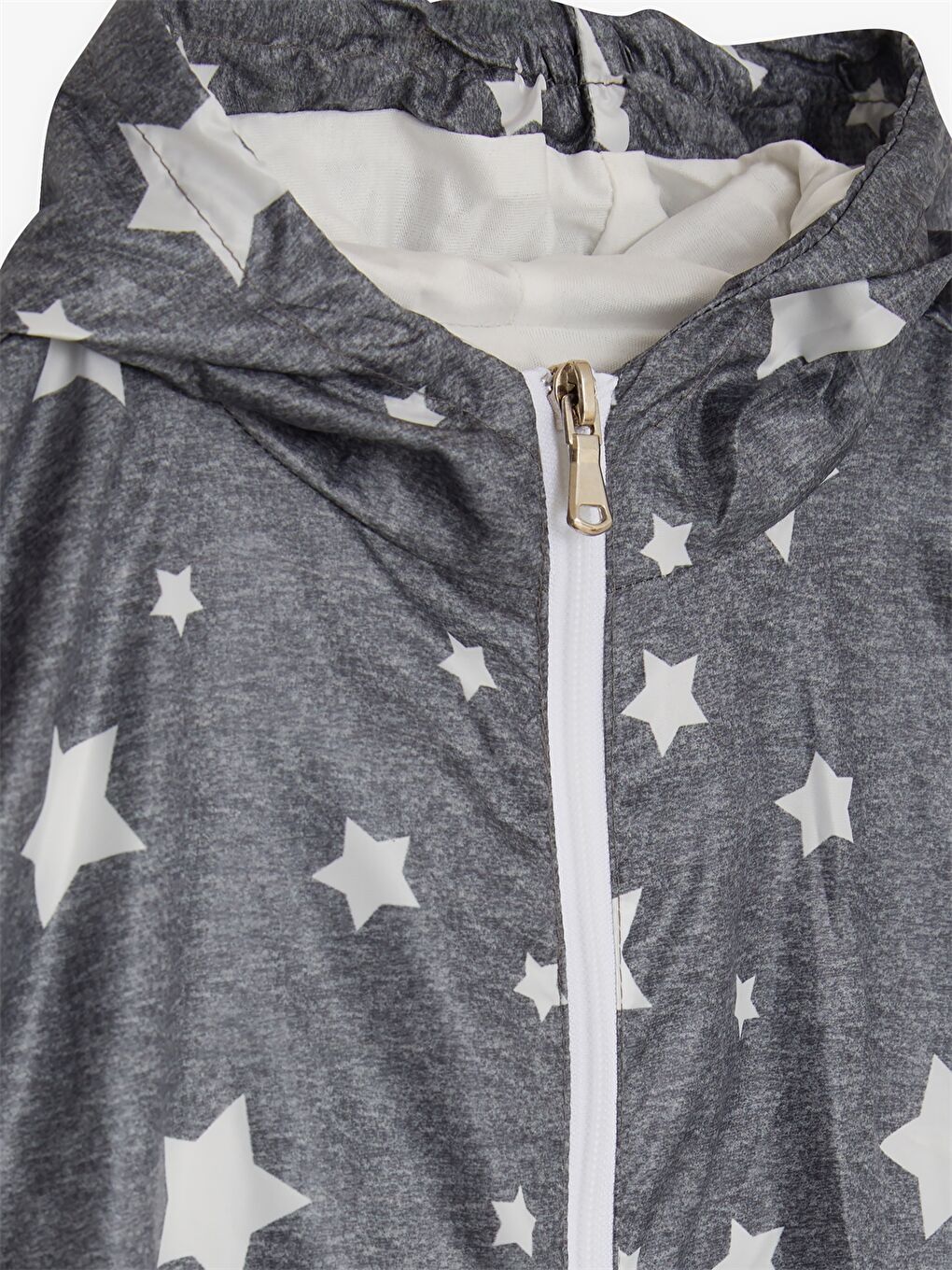 Gri Kapüşonlu Erkek Çocuk Yağmurluk-3