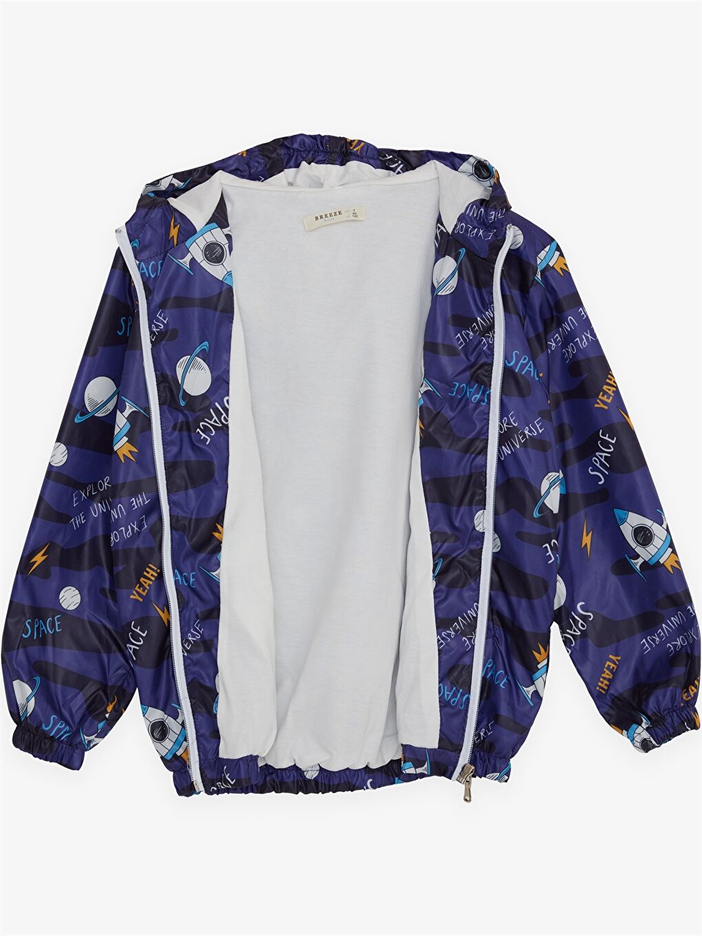 Lacivert Kapüşonlu Erkek Çocuk Yağmurluk-1