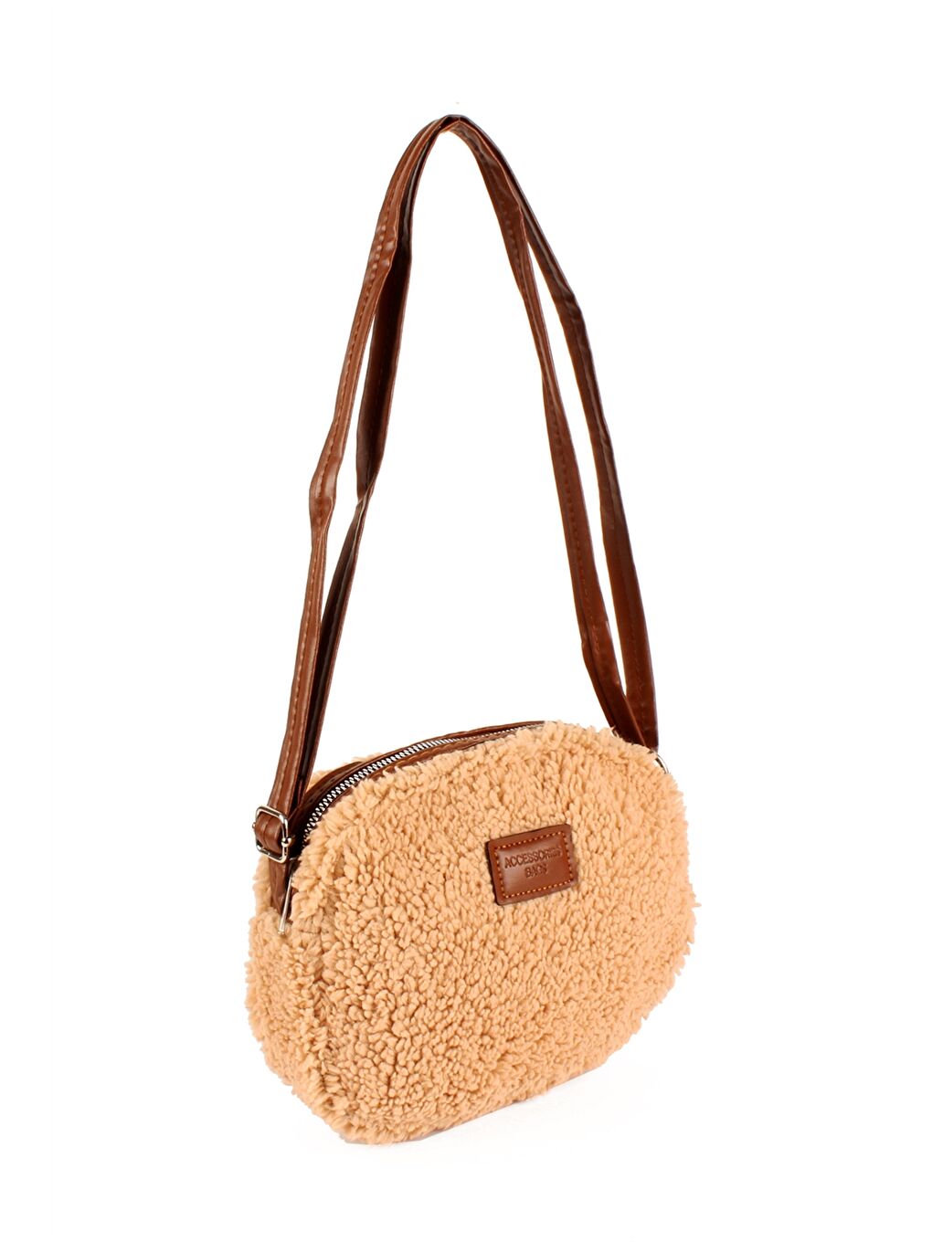 Kahverengi Pelüş Kadın Omuz Çantası