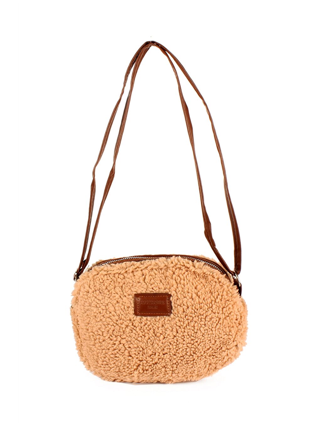 Kahverengi Pelüş Kadın Omuz Çantası-1