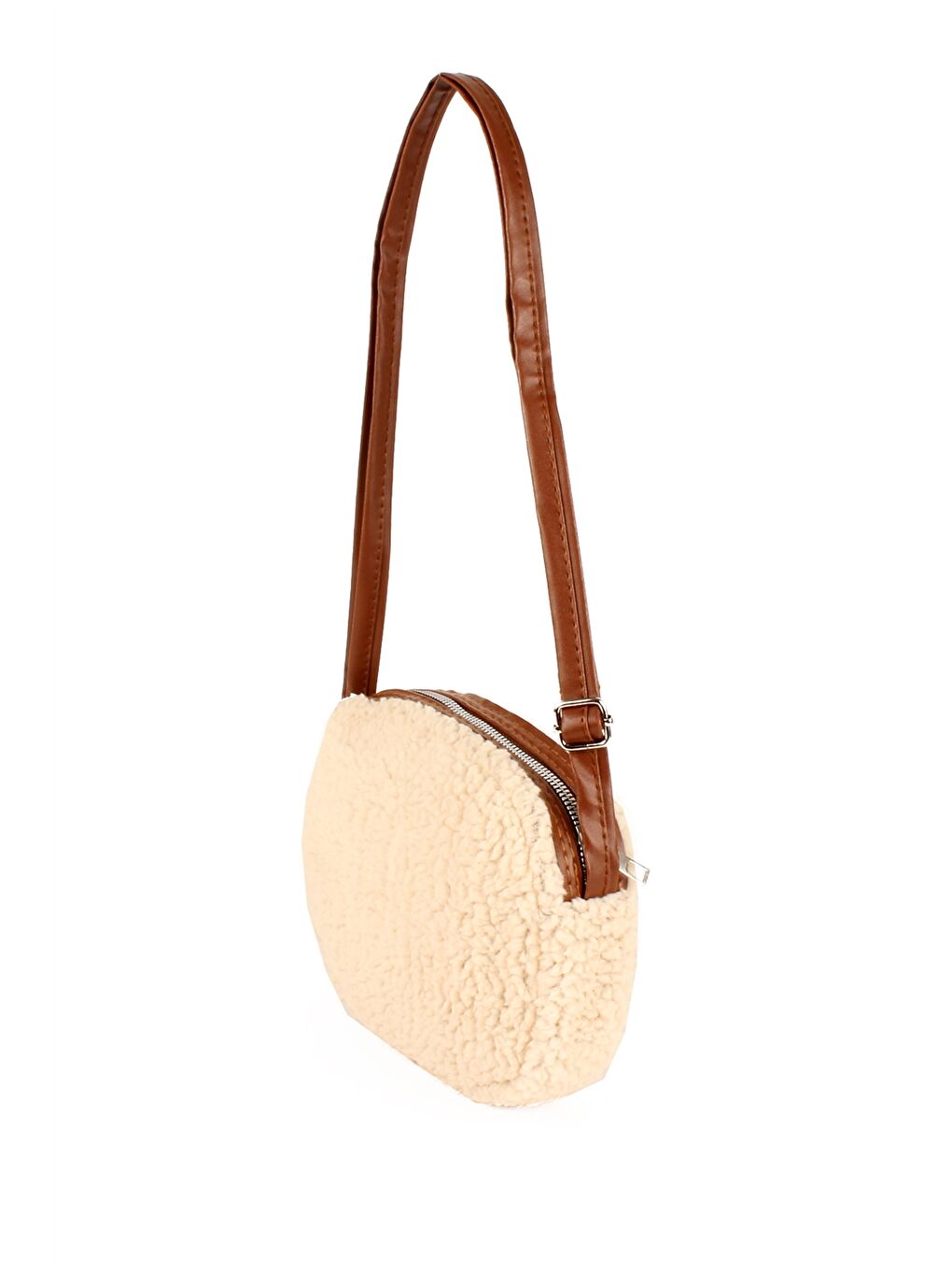 Ekru Pelüş Kadın Omuz Çantası-2