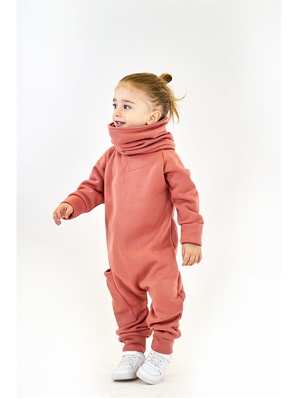 Catz Kids Gülkurusu Uzun Kollu Basic Unisex Bebek Salopet ve Boyunluk