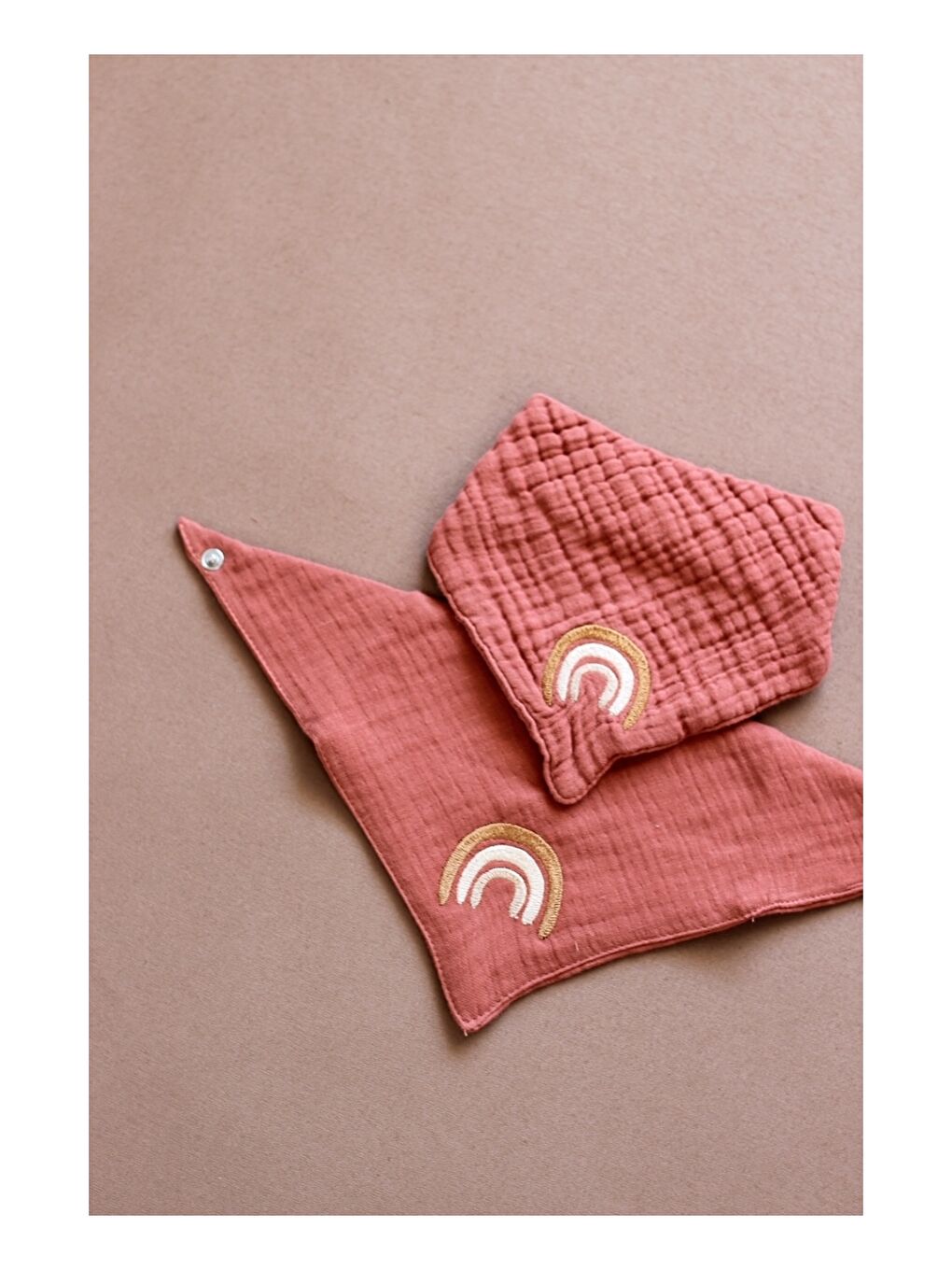 Nakışlı Kız Bebek Mama Önlüğü 2'li