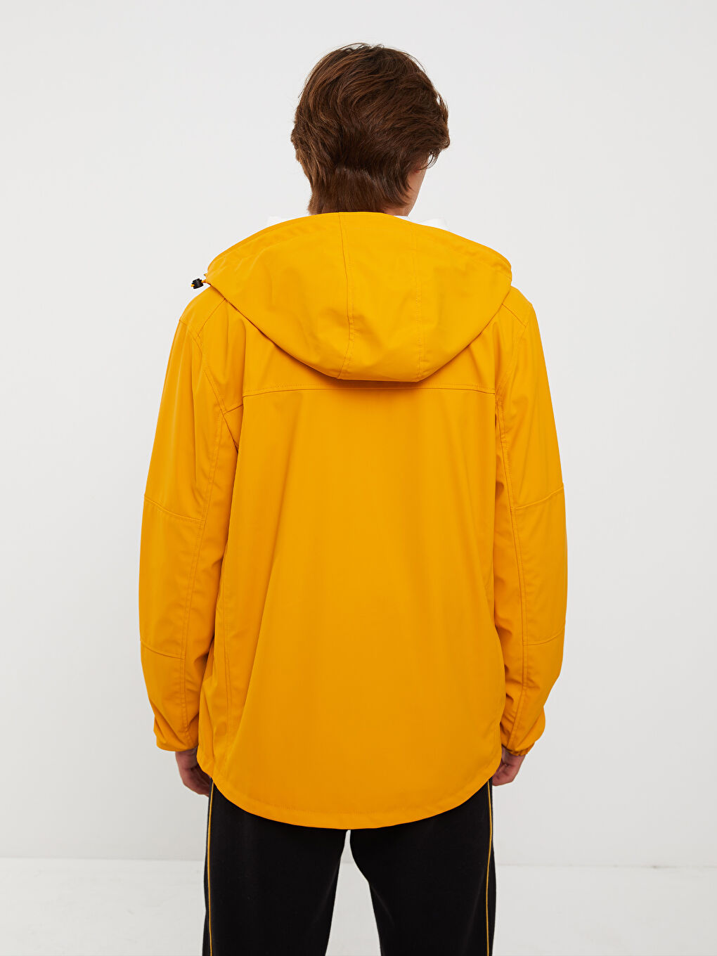 Ерлерге арналған стандартты пішім капюшонды жаңбырға арналған күрте-4