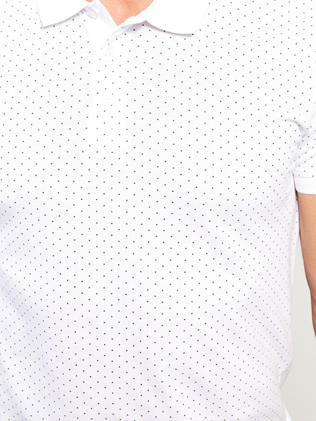 Tricou Polo Guler Înalt Mânecă Scurtă Bumbac Pentru Bărbați-3