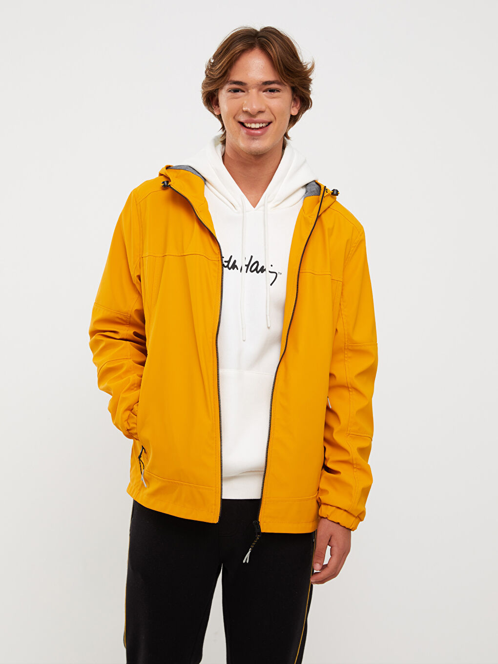 LCW Casual Regular Fit Hooded Men's Raincoat -W10220Z8-J5J
