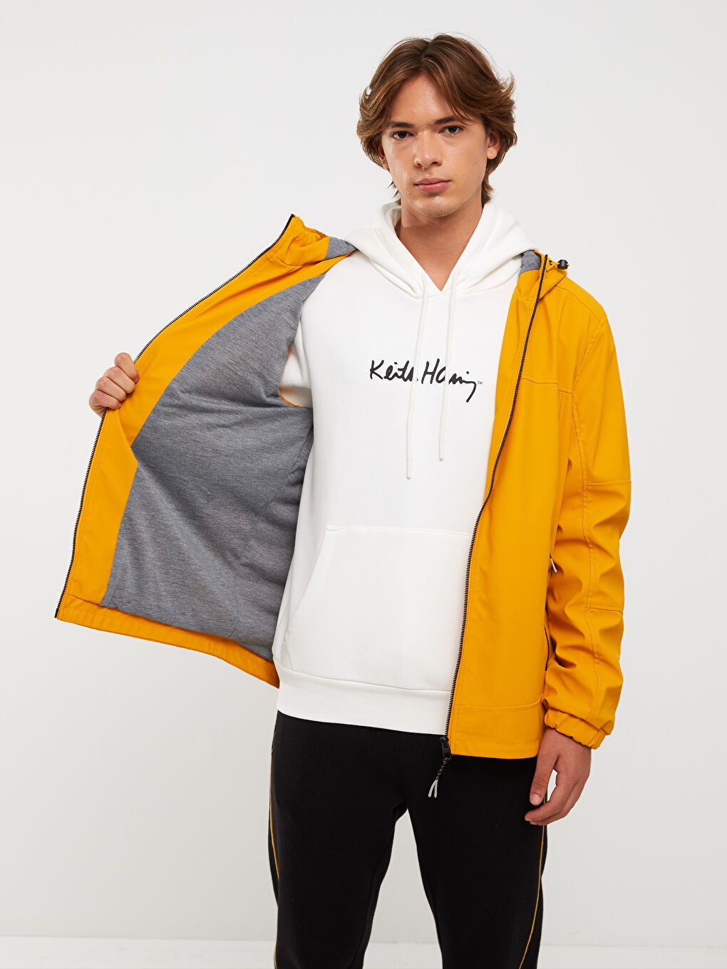 LCW Casual Regular Fit Hooded Men's Raincoat -W10220Z8-J5J