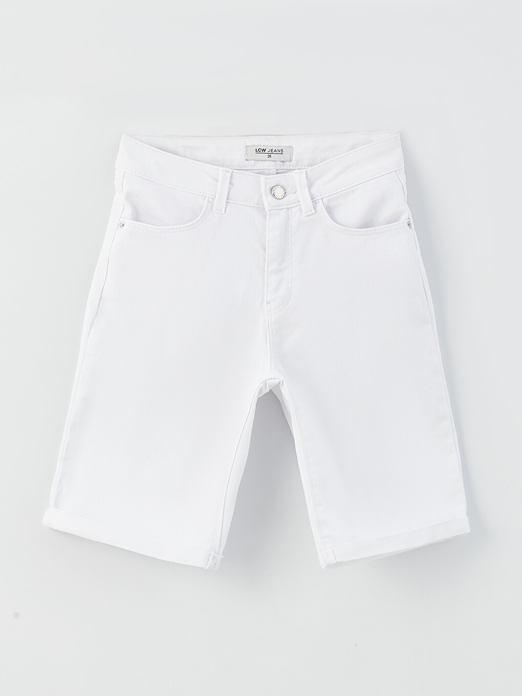 Women's Pocket Detailed Straight Jean Shorts-5